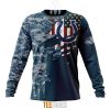 NFL Indianapolis Colts Custom Name Number Navy Skull Camo Veteran T-Shirt