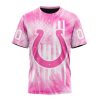 NFL Indianapolis Colts Custom Name Number Pink Tie-Dye T-Shirt