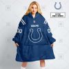 NFL Indianapolis Colts Custom Name Number Royal Home Jersey Fleece Oodie