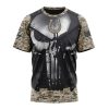 NFL Indianapolis Colts Custom Name Number Skull Camo Veteran Kits T-Shirt