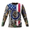 NFL Indianapolis Colts Custom Name Number USA Flag Camo Realtree Sweatshirt