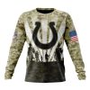 NFL Indianapolis Colts Custom Name Number Veterans And Families Sweatshirt