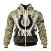 NFL Indianapolis Colts Custom Name Number Veterans And Families Zip Up Hoodie