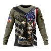 NFL Indianapolis Colts Custom Name Number Veterans Kneeling Soldier Sweatshirt