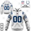 NFL Indianapolis Colts Custom Name Number White Road Jersey Pullover Hoodie