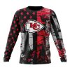 NFL Kansas City Chiefs Custom Name Number Classic Grunge American Flag Sweatshirt