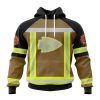 NFL Kansas City Chiefs Custom Name Number Firefighter Uniform Pullover Hoodie