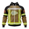 NFL Kansas City Chiefs Custom Name Number Firefighter Uniform Zip Up Hoodie