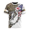 NFL Kansas City Chiefs Custom Name Number Fishing With Flag Of USA T-Shirt