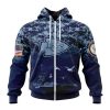 NFL Kansas City Chiefs Custom Name Number Honor US Navy Veterans Zip Up Hoodie