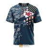NFL Kansas City Chiefs Custom Name Number Navy Skull Camo Veteran T-Shirt