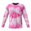 NFL Kansas City Chiefs Custom Name Number Pink Tie-Dye Sweatshirt
