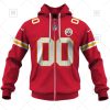 NFL Kansas City Chiefs Custom Name Number Red Home Jersey Zip Up Hoodie