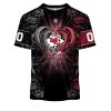 NFL Kansas City Chiefs Custom Name Number Rose Dragon T-Shirt