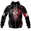 NFL Kansas City Chiefs Custom Name Number Rose Dragon Zip Up Hoodie