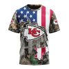 NFL Kansas City Chiefs Custom Name Number USA Flag Camo Realtree T-Shirt
