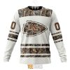 NFL Kansas City Chiefs Custom Name Number White Camo Hunting Sweatshirt