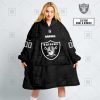 NFL Las Vegas Raiders Custom Name Number Black Home Jersey Fleece Oodie