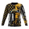 NFL Los Angeles Chargers Custom Name Number Classic Grunge American Flag Sweatshirt