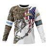 NFL Los Angeles Chargers Custom Name Number Fishing With Flag Of USA Sweatshirt
