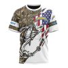 NFL Los Angeles Chargers Custom Name Number Fishing With Flag Of USA T-Shirt