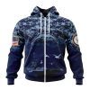 NFL Los Angeles Chargers Custom Name Number Honor US Navy Veterans Zip Up Hoodie