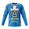 NFL Los Angeles Chargers Custom Name Number Kits For Dia De Muertos Sweatshirt