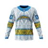 NFL Los Angeles Chargers Custom Name Number Native With Samoa Culture Sweatshirt