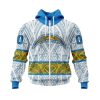 NFL Los Angeles Chargers Custom Name Number Native With Samoa Culture Zip Up Hoodie