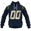 NFL Los Angeles Chargers Custom Name Number Navy Alternate Jersey Pullover Hoodie