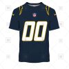 NFL Los Angeles Chargers Custom Name Number Navy Alternate Jersey T-Shirt