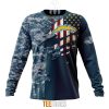 NFL Los Angeles Chargers Custom Name Number Navy Skull Camo Veteran Sweatshirt