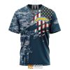 NFL Los Angeles Chargers Custom Name Number Navy Skull Camo Veteran T-Shirt