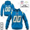 NFL Los Angeles Chargers Custom Name Number Powder Blue Home Jersey Pullover Hoodie
