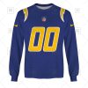 NFL Los Angeles Chargers Custom Name Number Royal Alternate Jersey Sweatshirt