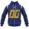 NFL Los Angeles Chargers Custom Name Number Royal Alternate Jersey Zip Up Hoodie