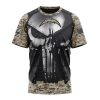 NFL Los Angeles Chargers Custom Name Number Skull Camo Veteran Kits T-Shirt
