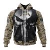 NFL Los Angeles Chargers Custom Name Number Skull Camo Veteran Kits Zip Up Hoodie