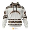 NFL Los Angeles Chargers Custom Name Number White Camo Hunting Zip Up Hoodie