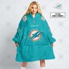 NFL Miami Dolphins Custom Name Number Aqua Home Jersey Fleece Oodie