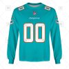 NFL Miami Dolphins Custom Name Number Aqua Home Jersey Sweatshirt