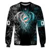 NFL Miami Dolphins Custom Name Number Rose Dragon Sweatshirt