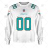 NFL Miami Dolphins Custom Name Number White Road Jersey Sweatshirt