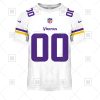 NFL Minnesota Vikings Custom Name Number White Road Jersey T-Shirt