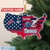 NFL New England Patriots Custom Name Flag Map US Custom Shaped Ornament