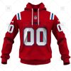 NFL New England Patriots Custom Name Number Red Alternate Jersey Pullover Hoodie