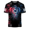 NFL New England Patriots Custom Name Number Rose Dragon T-Shirt