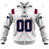 NFL New England Patriots Custom Name Number White Road Jersey Zip Up Hoodie