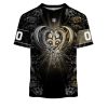 NFL New Orleans Saints Custom Name Number Rose Dragon T-Shirt