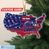 NFL New York Giants Custom Name Flag Map US Custom Shaped Ornament